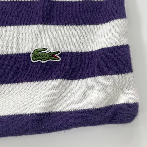 LACOSTE Retro Striped Purple lilac accent pillow case fits 18”x18” insert - Picture 3 of 8